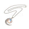 Glass Religion Fairy with Crescent Moon Pendant Necklace NJEW-P270-01D-2