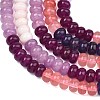 Gradient Color Cherry Quartz Glass and Dyed Natural White Jade Beads Strands G-NH0053-A14-01-5