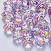 Two Tone Transparent Spray Painted Glass Beads GLAA-S190-005B-02-1