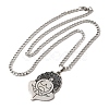 Yoga Theme 201 Stainless Steel Enamel Pendant Necklaces LS-NJEW-D066-07A-P-1