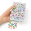 Spray Painted Frosted Opaque Acrylic Beads Sets ACRP-YW0001-10-3