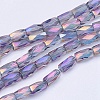 Electroplate Transparent Glass Beads Strands EGLA-E046-D01-1