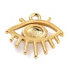 Golden Brass Enamel Pendants KK-P197-12B-G-3