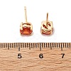 Flat Round Brass Pave Cubic Zirconia Stud Earrings for Women EJEW-G428-29A-01-5