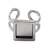Non-Tarnish 304 Stainless Steel Cuff Pad Ring Settings STAS-M333-05P-2