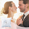Square Polyester with Tribute Silk Wedding Finger Ring Display Pillow DIY-GF0014-14-5