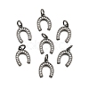 CZ Brass Micro Pave Cubic Zirconia Horse Shoe Charms LS-ZIRC-L018-13B-1