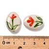 Flower Theme Printed Handmade Porcelain Beads LAMP-D303-06E-01-4