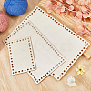 5Pcs 3 Styles Wooden Basket Bottoms DIY-HS0002-15-5