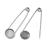 304 Stainless Steel Safety Pin Brooch Base Settings STAS-A142-02B-P-2