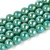 Electroplate Opaque Glass Beads Strands GLAA-T032-P8mm-AB12A-1