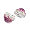 Gradient Color Heart Shaped Polymer Clay Rhinestone Beads CLAY-NH0002-03F-2
