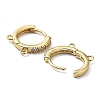 Brass Micro Pave Clear Cubic Zirconia Hoop Earring Findings ZIRC-Q204-02G-2