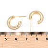C-Shaped Brass Clear Cubic Zirconia Stud Earrings EJEW-A156-11A-G-5