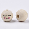 Natural Wood European Beads X-WOOD-S055-17-3