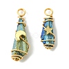 2Pcs Electroplated Natural Quartz Crystal Dyed Copper Wire Wrapped Pendants PALLOY-JF03169-01-1