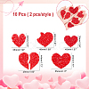10Pcs 5 Size Heart Resin Rhinestone Patches DIY-AR0002-02-2