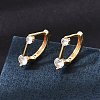 Brass Micro Pave Cubic Zirconia Hoop Earrings KK-CBAD29A-04G-1