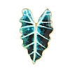 Leaf Shape Alloy Enamel Lapel Pins for Backpack Clothes JEWB-B037-02G-01-2