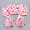 Rectangle Polyester Imitation Burlap Packing Pouches Drawstring Bags ABAG-AB00002-4