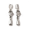 304 Stainless Steel Lobster Claw Clasps with Cord Ends X-STAS-H179-02P-1