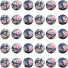 30pcs Round with Flower Pattern Silicone Focal Beads SIL-SC0002-03D-1