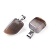 Natural Grey Agate Pendants G-Q996-04-2