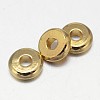Flat Round Brass Spacer Beads KK-L106C-01G-1