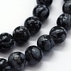 Natural Snowflake Obsidian Beads Strands G-I199-36-8mm-3