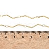 304 Stainless Steel Wave Bar Link Chain Necklaces NJEW-D299-01G-5