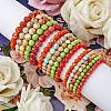 3Pcs 3 Size Natural Imperial Jasper Round Beaded Stretch Bracelets Set BJEW-SW00064-29-4