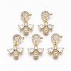 Brass Micro Pave Cubic Zirconia Pendants X-KK-S359-009-RS-1