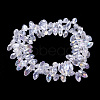Electroplate Glass Faceted Teardrop Beads Strands EGLA-D014-01-1