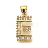 Rack Plating Brass Micro Pave Cubic Zirconia Pendants KK-L226-100G-E-1