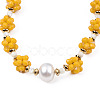 Natural Pearl & Glass Braided Slider Bracelet BJEW-N018-01D-3