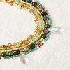 Sparkling Glass Seed Beads 5 Layered Anklet AJEW-SW00006-01-2