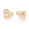 Brass Micro Pave Clear Cubic Zirconia Charms KK-N267-12G-2