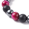 Round Stone Beads Stretch Bracelets BJEW-JB07259-04-4