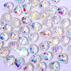 50Pcs Teardrop Electroplated Transparent Glass Charms PW-WGCC72C-09-1