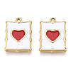 PVD Vacuum Plating 201 Stainless Steel Enamel Pendants STAS-J401-VC1034-2