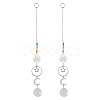 2Pcs Brass Sun Moon Star Hanging Ornaments HJEW-TA00371-1