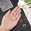 PandaHall Elite 10Pcs 2 Style Brass Huggie Hoop Earring with 2Pcs Ring Stud Earring Findings KK-PH0002-84-5