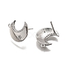 Brass Micro Pave Clear Cubic Zirconia Stud Earring Findings KK-G530-03P-2