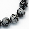 Natural Snowflake Obsidian Round Beads Strands G-S172-8mm-1