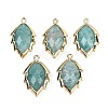 Natural Amazonite Faceted Leaf Pendants G-I375-04G-02-1
