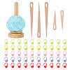 1 Set Wooden Big Eye Knitting Needles DIY-NB0009-58-1