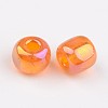 Transparent Rainbow Colours Round Glass Seed Beads X-SEED-A007-4mm-169-2