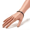 Flat Round with Heart Beaded Stretch Bracelet for Women BJEW-JB07552-04-3