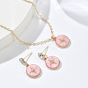 Zinc Alloy Crystal Rhinestone & Acrylic Pendant Necklaces & Stud Dangle Earrings Sets WGD1CBB-02-2