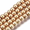 Electroplate Non-magnetic Synthetic Hematite Bead Strands X-G-Q466-3mm-04-1
